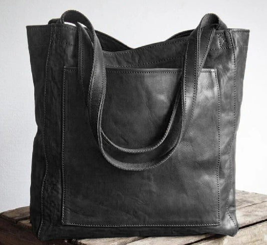 Women's Soft Leather Portable Shoulder With Pocket Vintage Bag