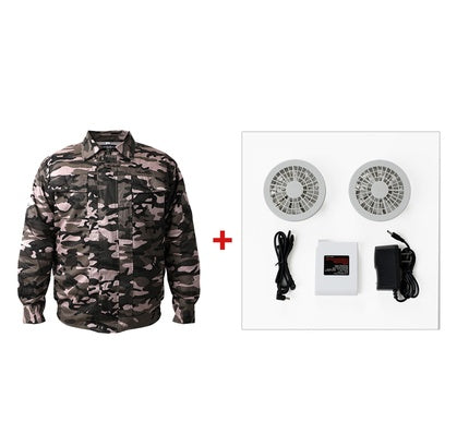 Summer refrigeration air conditioning service cooling fan clothes charging welder outdoor high temperature heatstroke site work clothes men and women