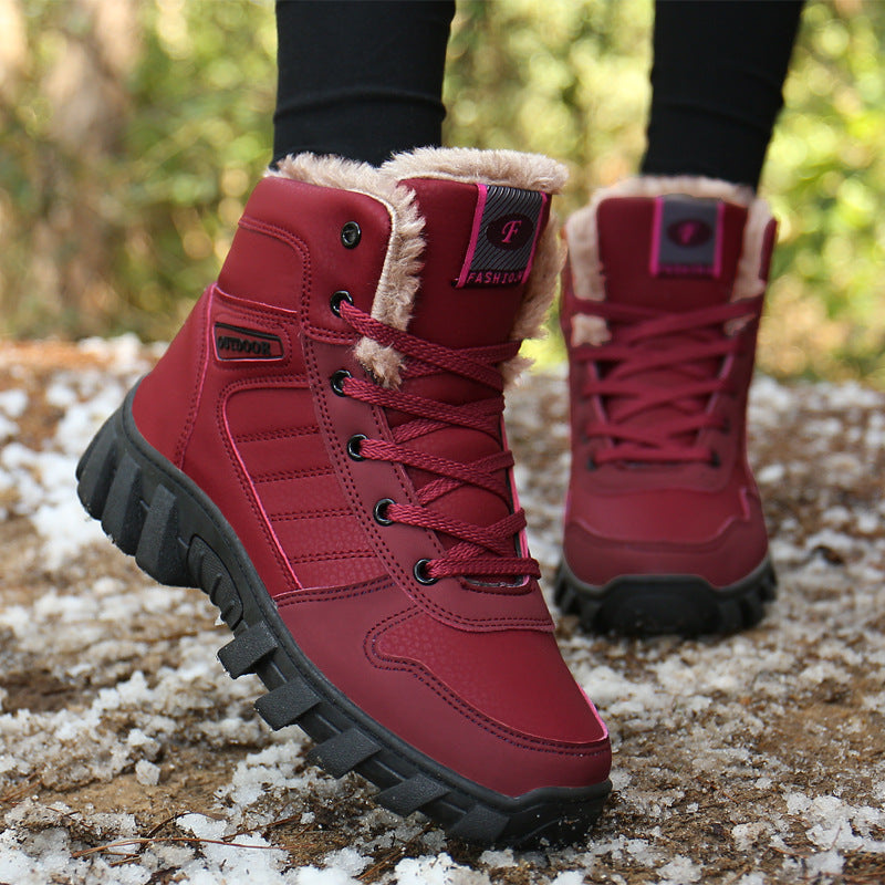 Lace-up Anti-slip Couple Snow Boots Winter 910