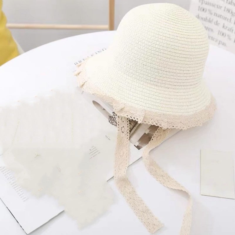 Summer Beach Sunshade Parent-Child Big Brim Straw Hat Bag Set