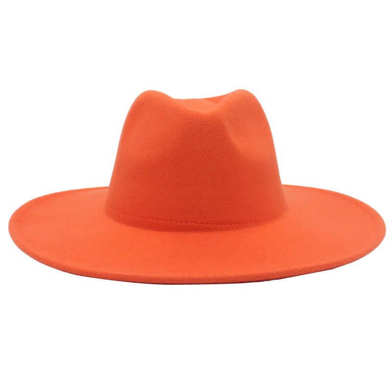 Large Brim Solid Color Cashmere Fashion Felt Jazz French Top Hat
