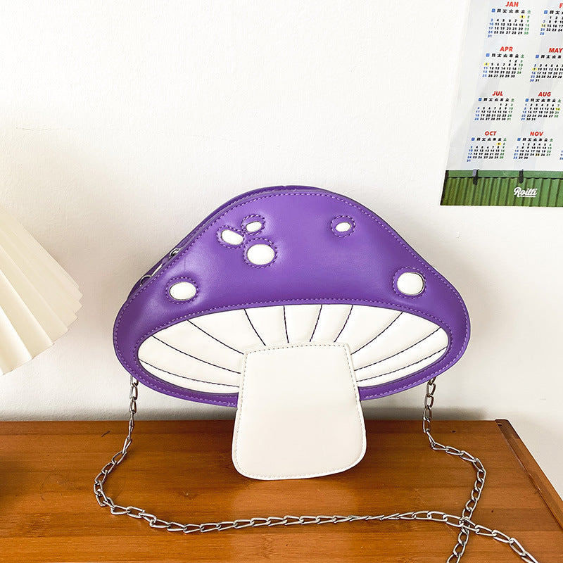 Personalized Collision Color Simulation Mushroom Crossbody Bag