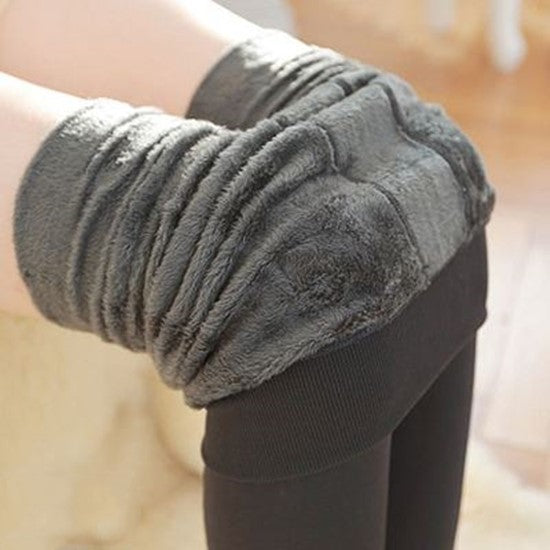 Plus-fløjlsforede tykke leggings