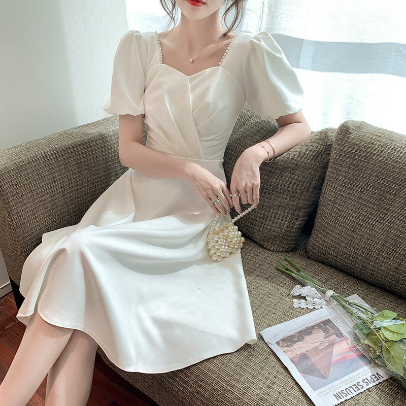 Summer French Bubble Sleeve Dress Girl