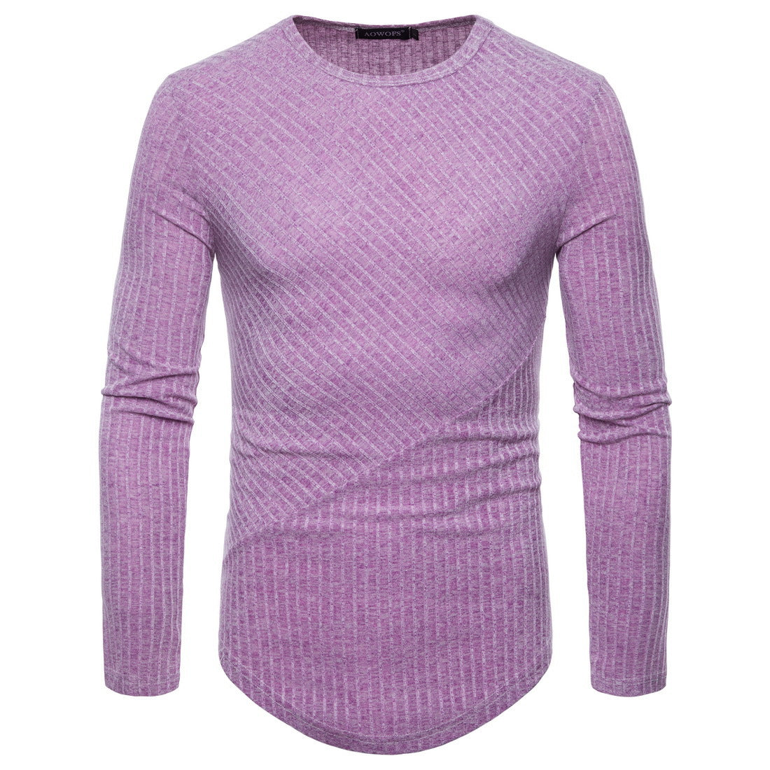 New Men's Round Neck T-shirt Long-sleeved Knitted Top