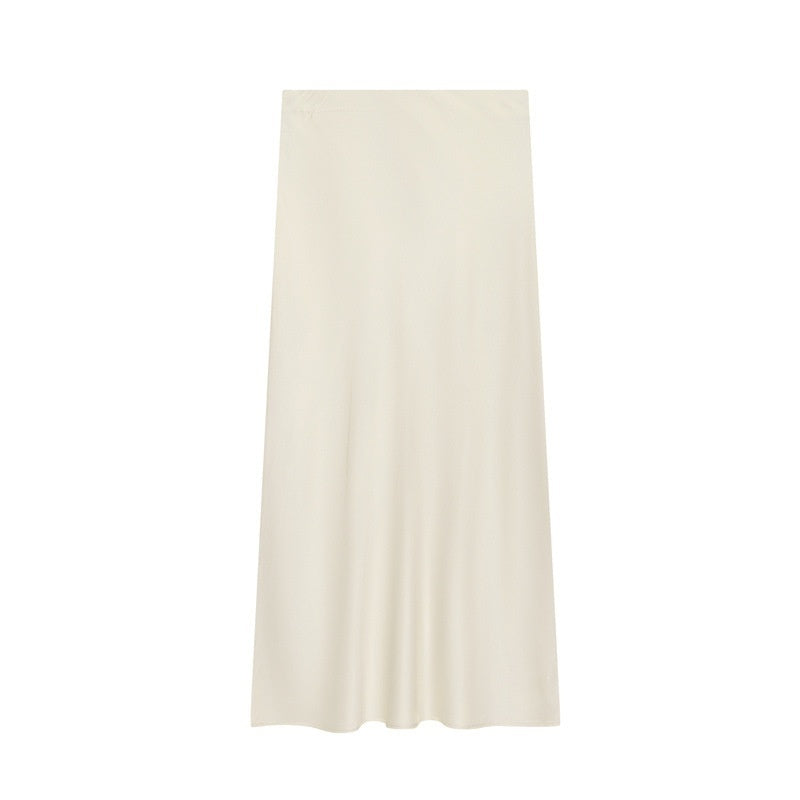 Silk Satin Texture Simple And Fashionable Straight Skirt For Women