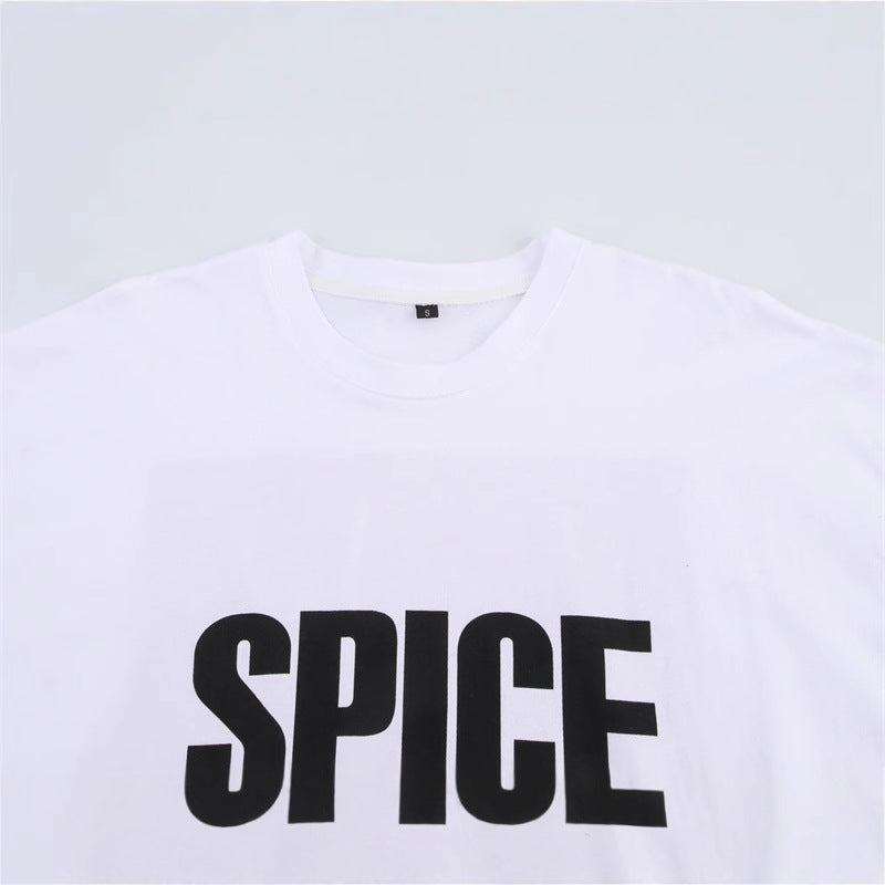 European And American Style Women's Fashion Casual Round Neck Loose Half Sleeve Printed T-shirt