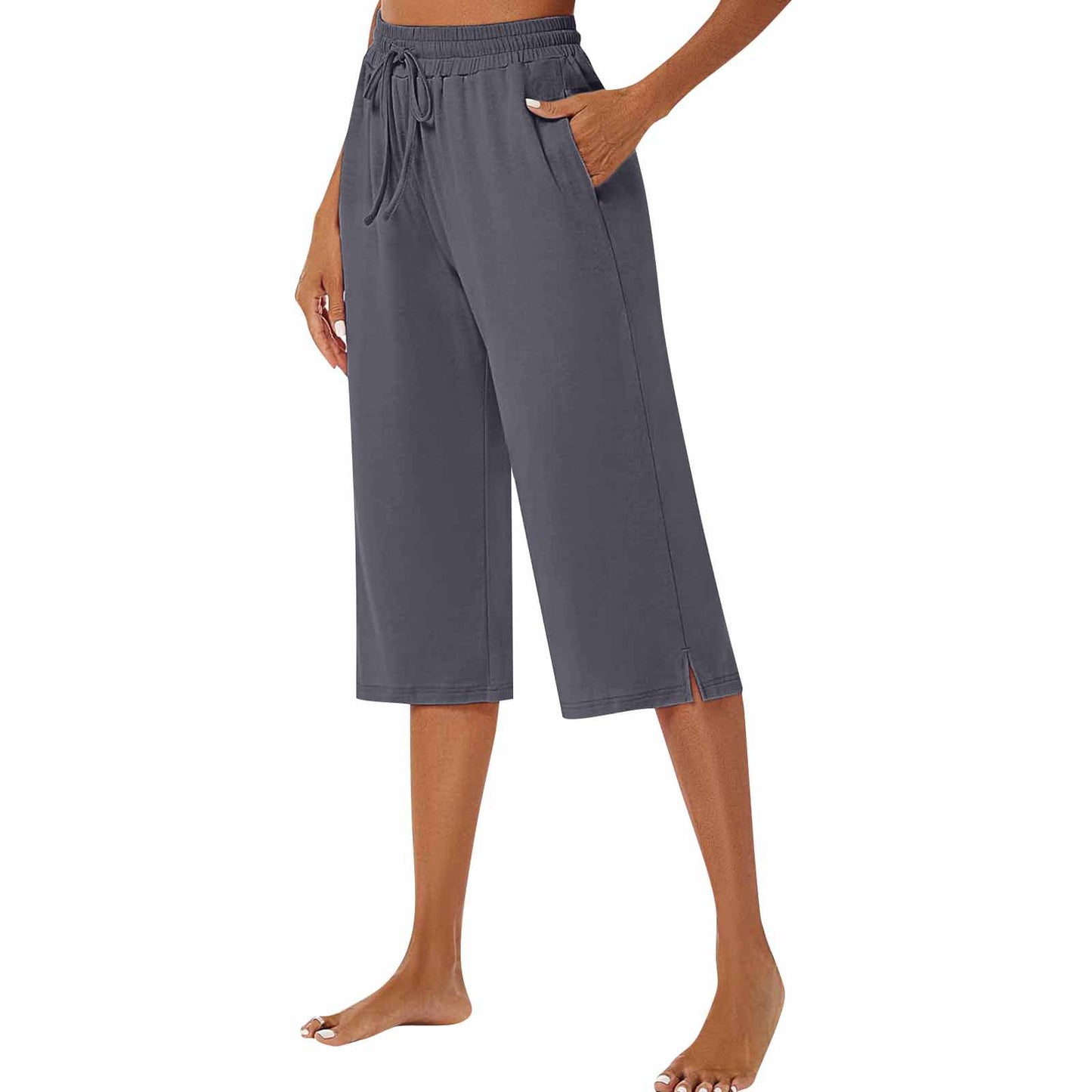 European American Polyester Wide-leg Pants Women's Casual Pants Artistic Retro Drape Slim Shorts