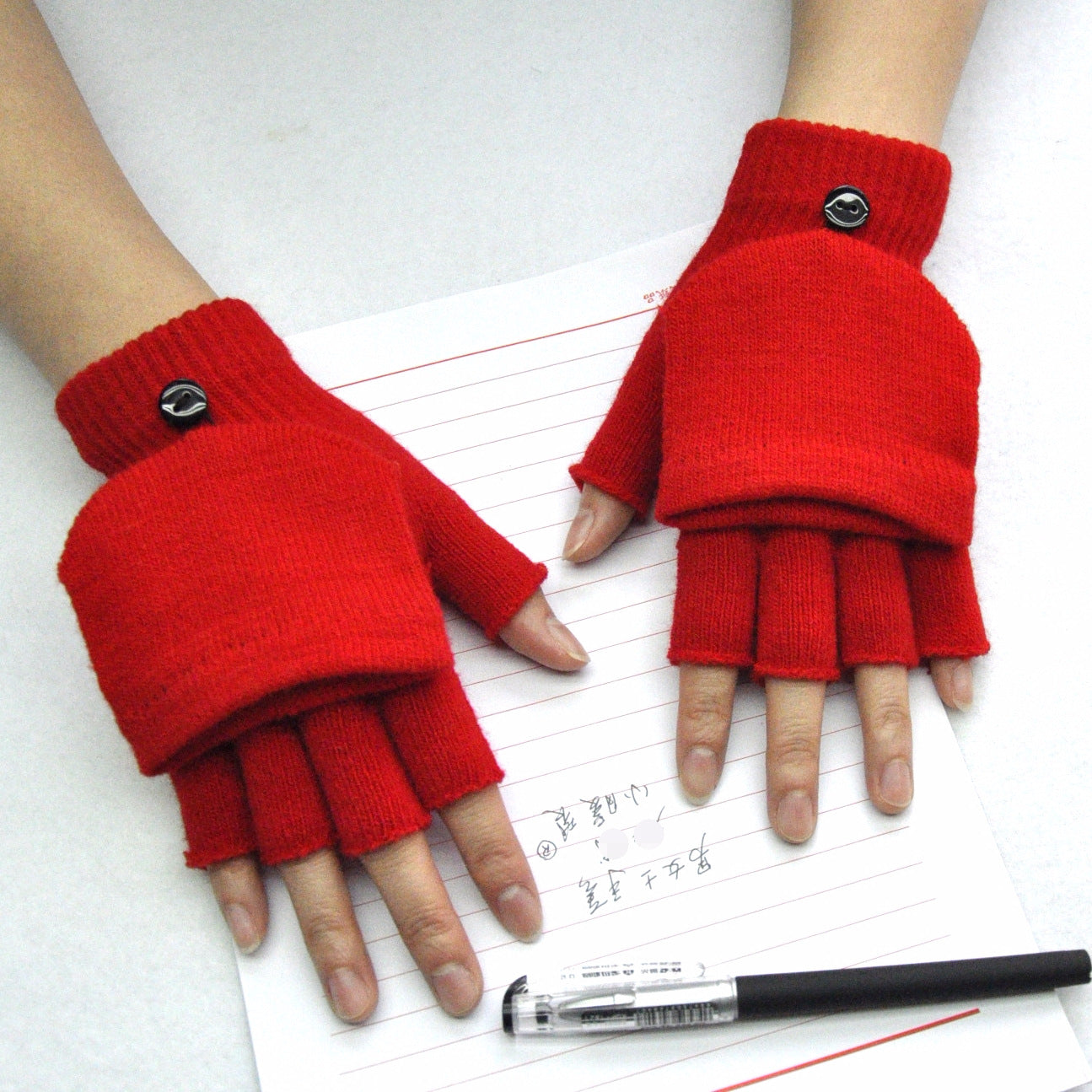 Five-finger Wool Knitted Student Writing Gloves