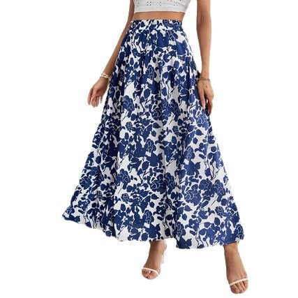 Elegant Floral High-Waisted Womens Skirt