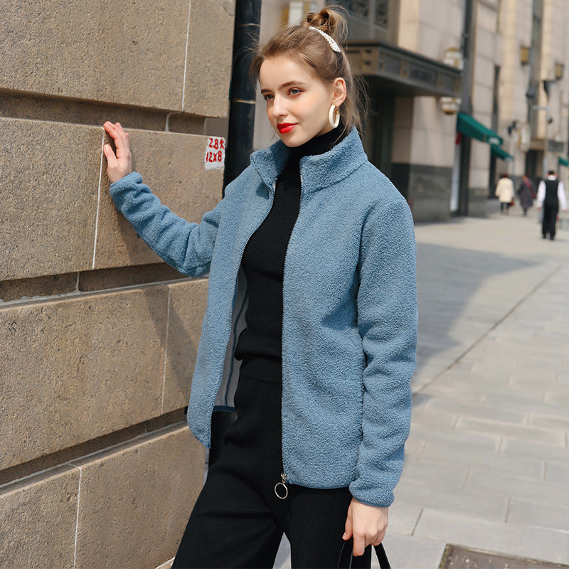 New Autumn And Winter Imitation Lamb Wool Polar Fleece Short Coat