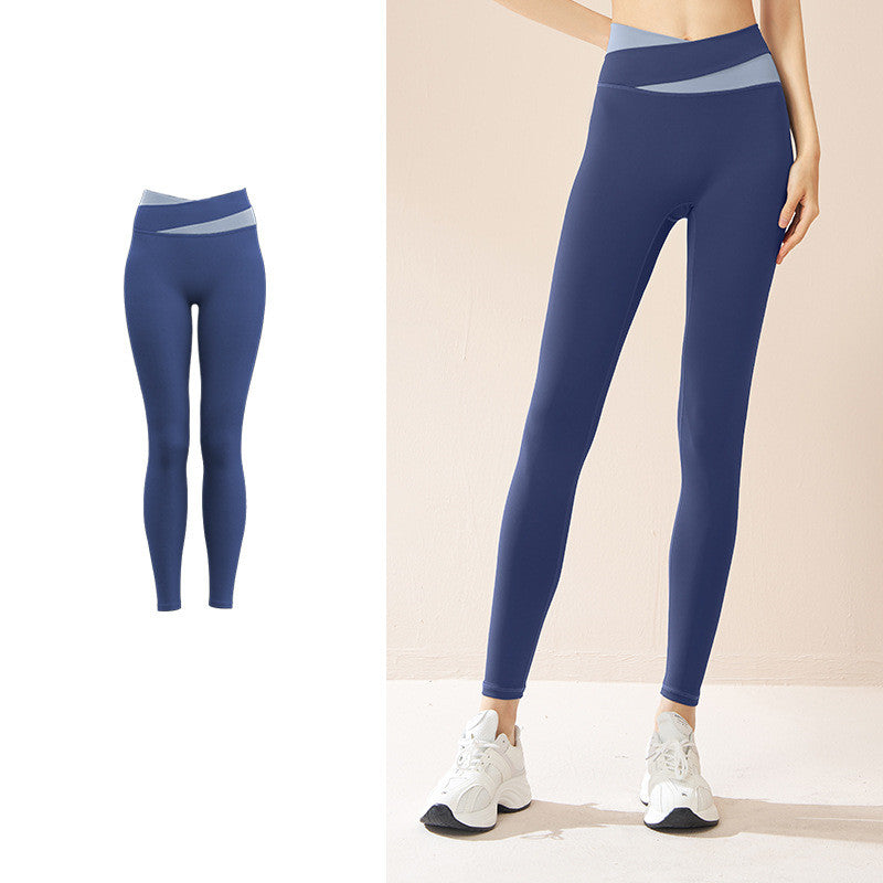 Sammenføjede højtaljede yogabukser Butt Lift Sømløse leggings Hurtigtørrende løbesportsfitnessbukser til kvindetøj