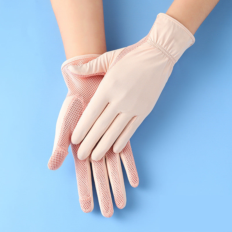 Ladies Ice Silk Gloves Sunscreen Anti-UV Outdoor Thin Style