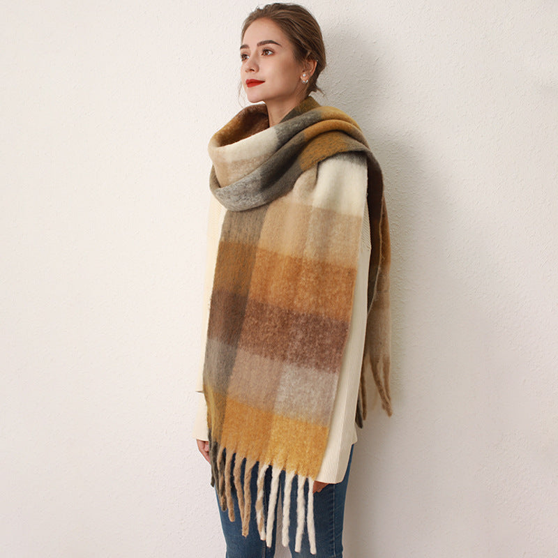 AC Gitter Fortykket Nye Mohair Cashmere Halstørklæder til Kvinder