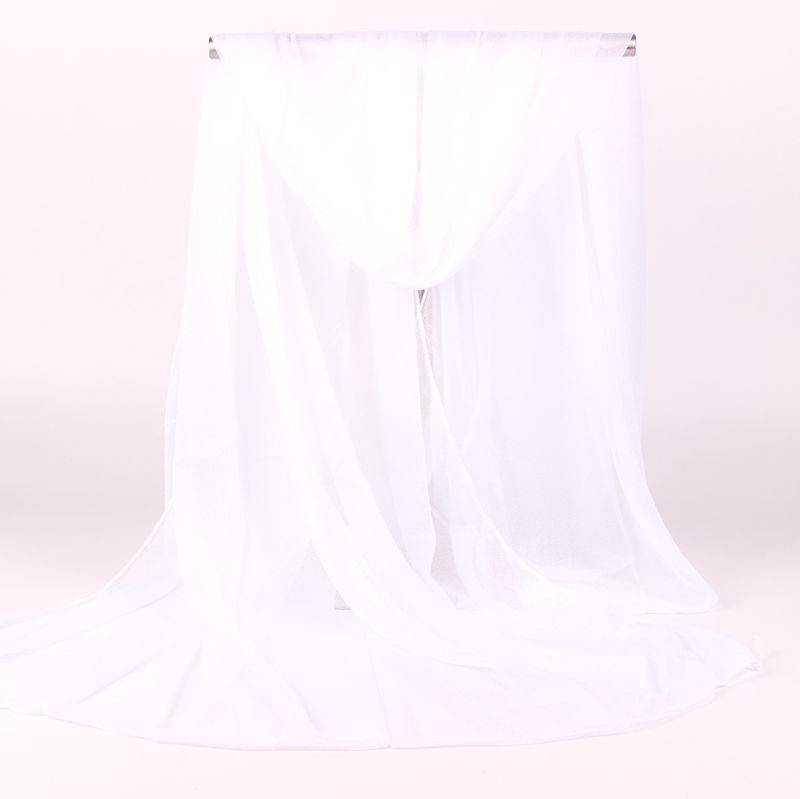 Scarf Women All-match Long Chiffon Shawl Sunscreen Sunshade Seaside Solid Color
