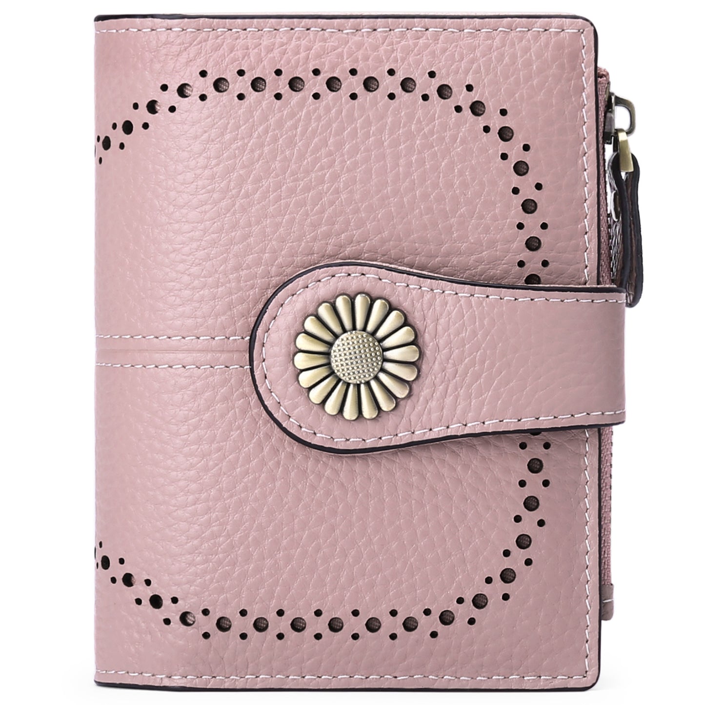 Wallet Women's Short Oil Wax Leather Zipper Card Holder