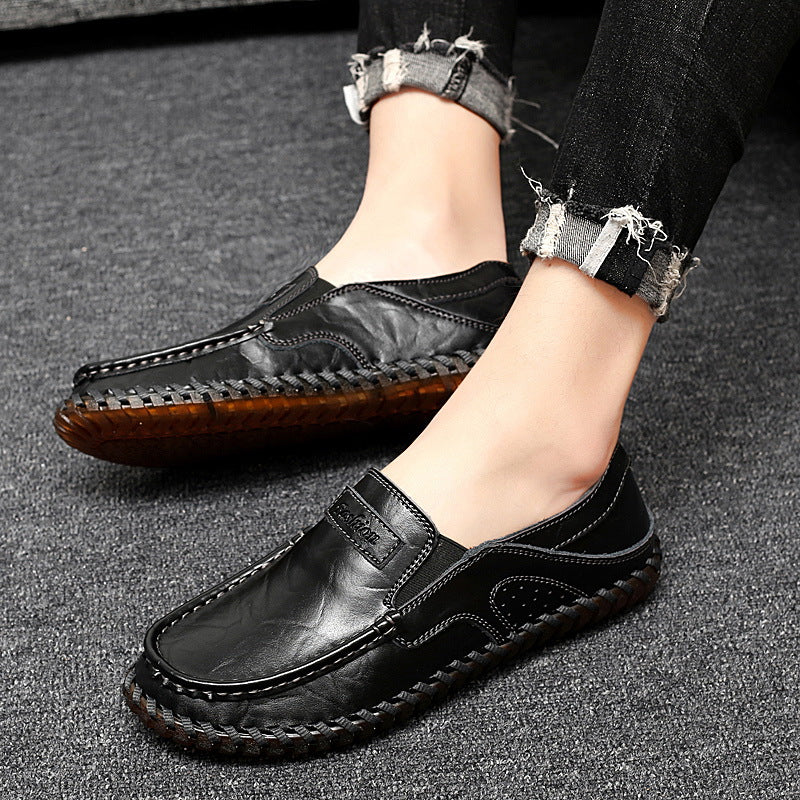 Leather Shoes Wear-Resistant Beef Tendon Sole Hand Stitched