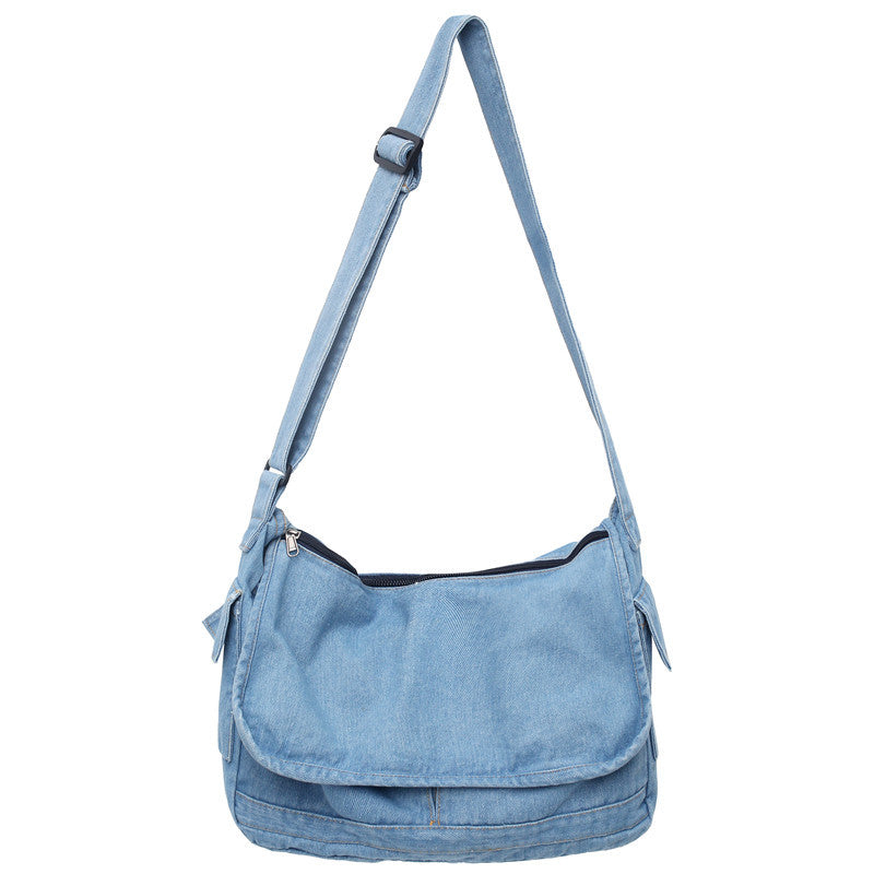 Women's Washed Denim Retro Korean Type Shoulder Bag