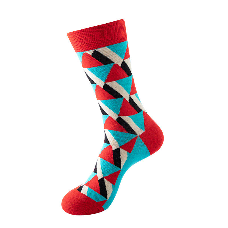 Niche Trendy Mid Tube Socks Couple Geometric