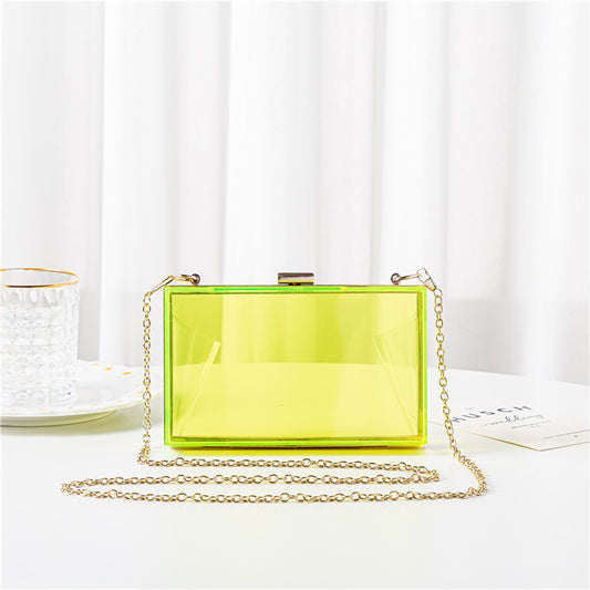 Acrylic Women's Candy Color Transparent Box Bag