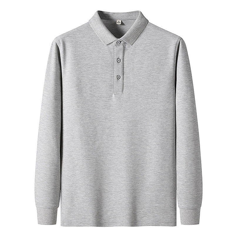 Langærmet polo T-shirt til mænd, afslappet jakke