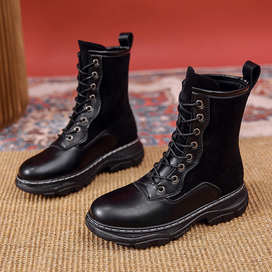 British Style Fashion Short Boots Casual Set Foot Thick Sole