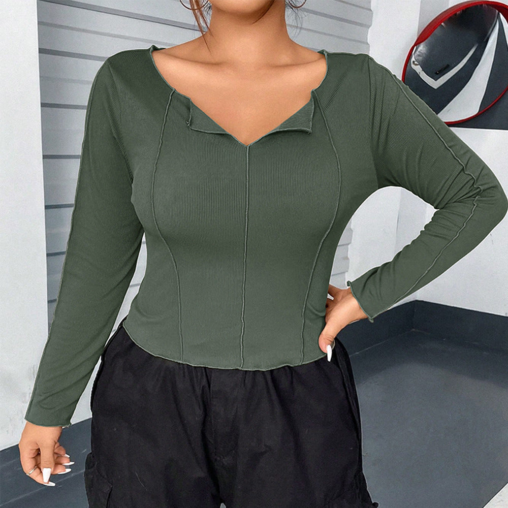 Women's Slim-fit Short Design Long-sleeve Inner Top