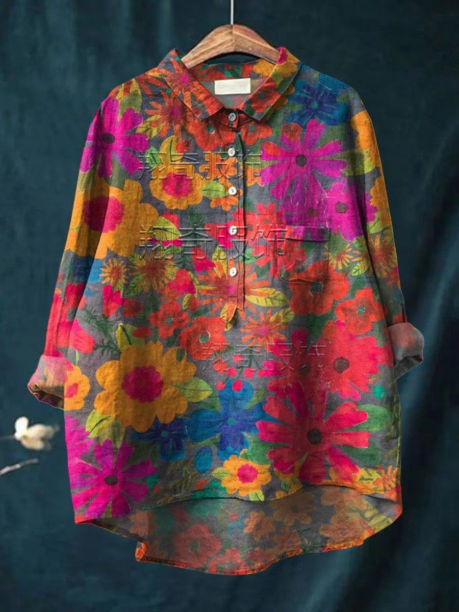 Ladies Fashion New Casual Shirt Animal Print Shirt