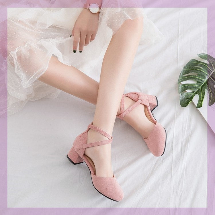 Spring And Summer New Popular Flat Mid Heel Women's Spring Shoes Cool Pumps With Skirt