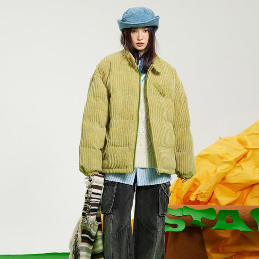 Winter Coral Fleece Drawstring Cotton-padded Coat