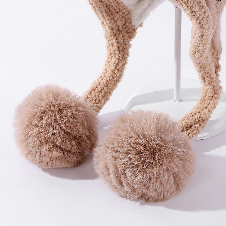 Ladies Autumn And Winter New Style Stitching Lamb Wool Hat