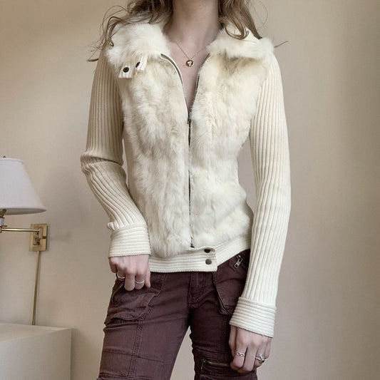 Zipper Waist-controlled Slim Fit Slimming Outer Wear Long Sleeve Hook Sweater
