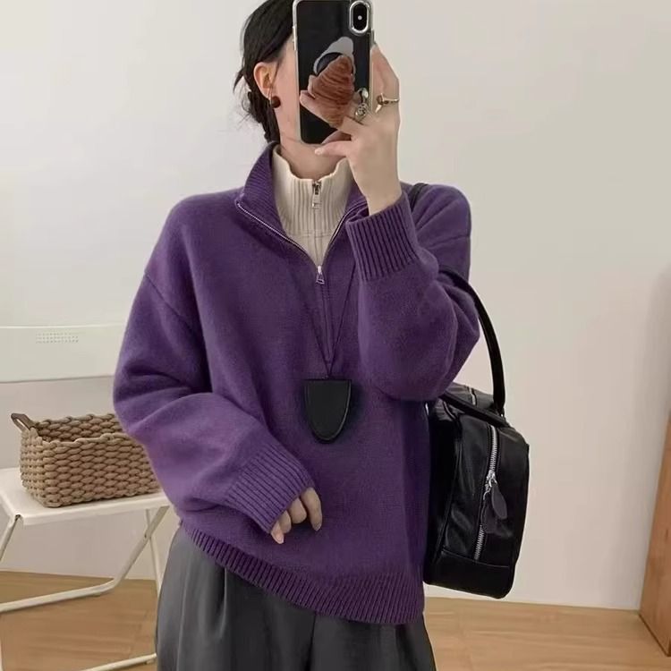 Casual Versatile Loose False Two Pieces Advanced Design Sweater