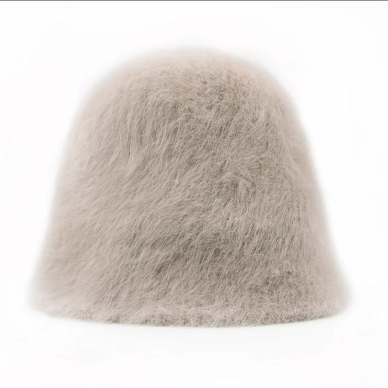 Cute Fluffy Rabbit Hair Fisherman Hat