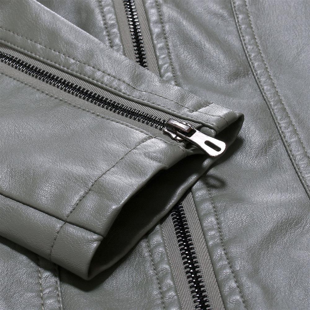 Herre Casual Slim-fit Læderfrakke