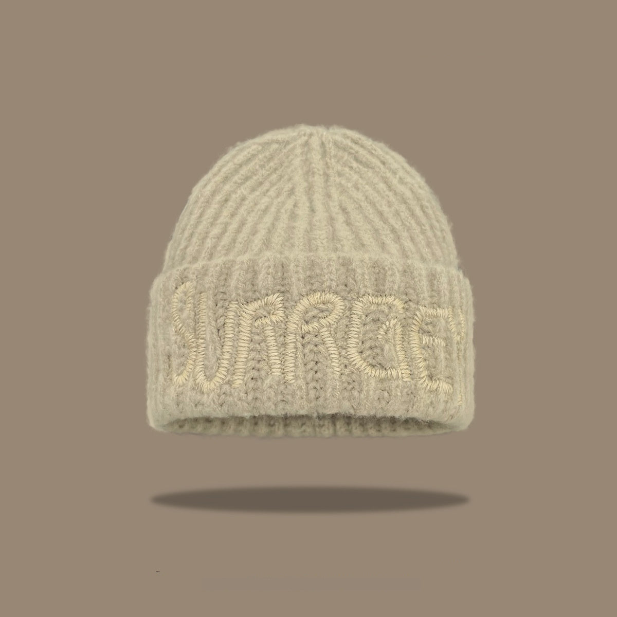 Korean Fashion Lettered Black Wool Hat