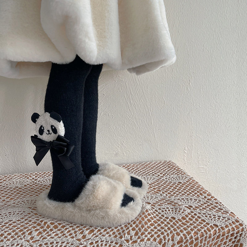 Autumn And Winter Cute Panda Bow Female Thermal Pantyhose