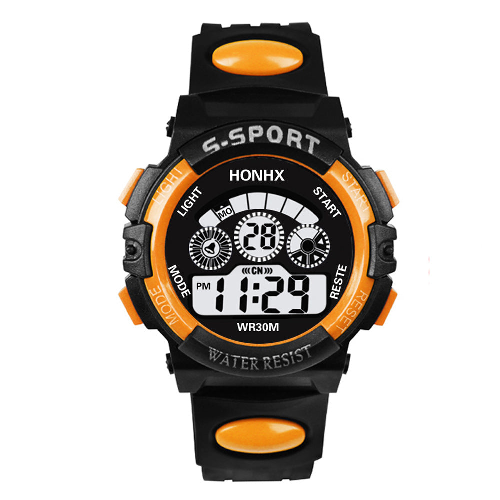 HONHX cross-border exclusive for men and women students electronic watch LED luminous watch 62 three eyes