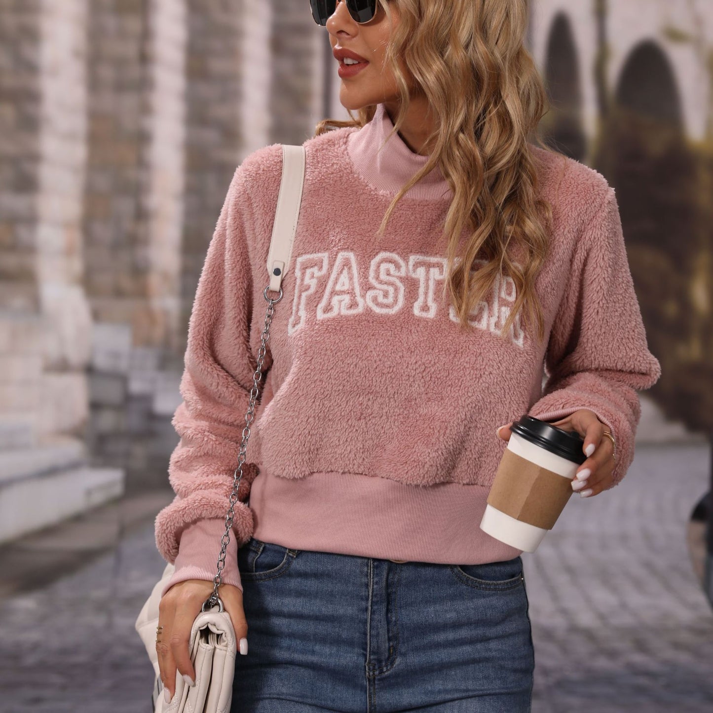 Fall Fashion Women's Round-neck Pullover Long Sleeve Alphabet Embroidery Sweater