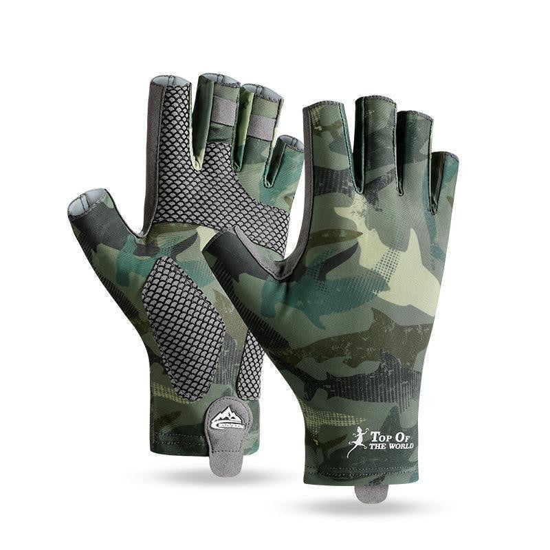 Ice Silk Sunscreen Palm Microfiber Non-slip Wear-resistant High Elastic Men's Gloves