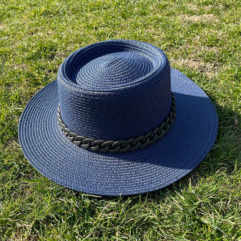 Candy Girl Chain Straw Hat Beach Big Brim