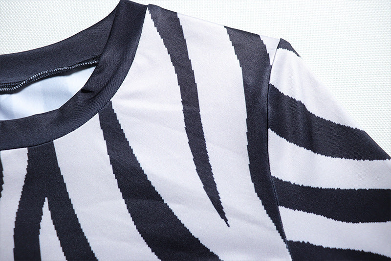 Zebra Fashion Print Umbilical Top
