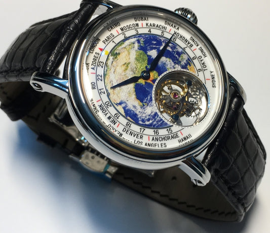 Globe Tourbillon Round Watch Fashion 3D