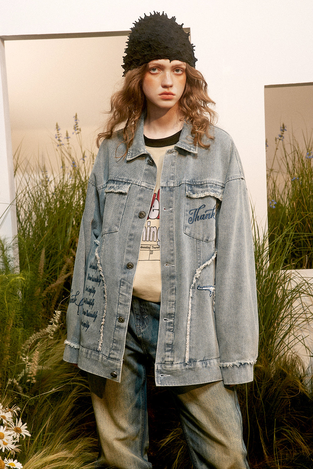 Cat Beard Stitching Loose Lapels Coat American Fashion Brand