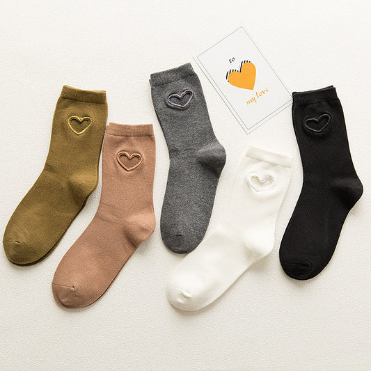 College style trend love hollowed out fashion socks