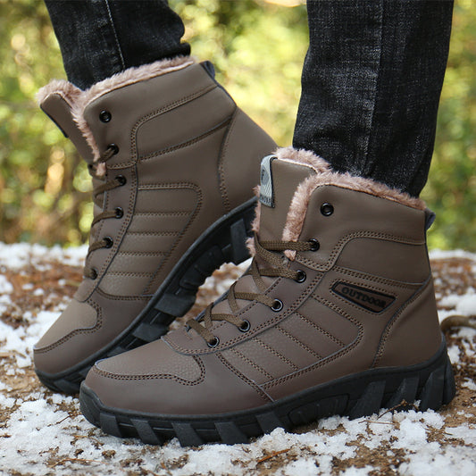 Lace-up Anti-slip Couple Snow Boots Winter 910