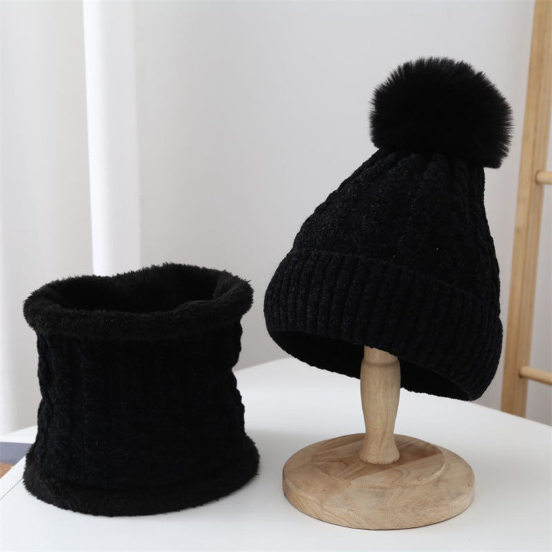 Women's Fashion Warm Fleece Thickened Scarf Hooded Hat