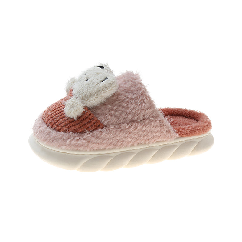 Female Cute Cartoon Baotou Indoor Woolen Cotton Slippers