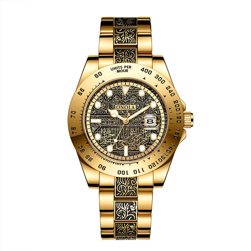 Men's steel band quartz watch