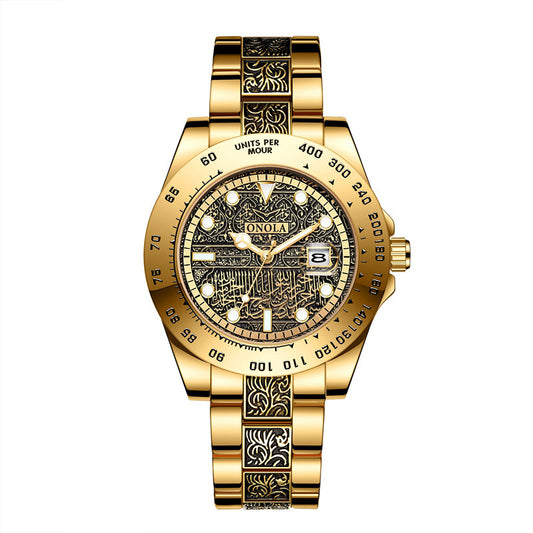 Men's steel band quartz watch